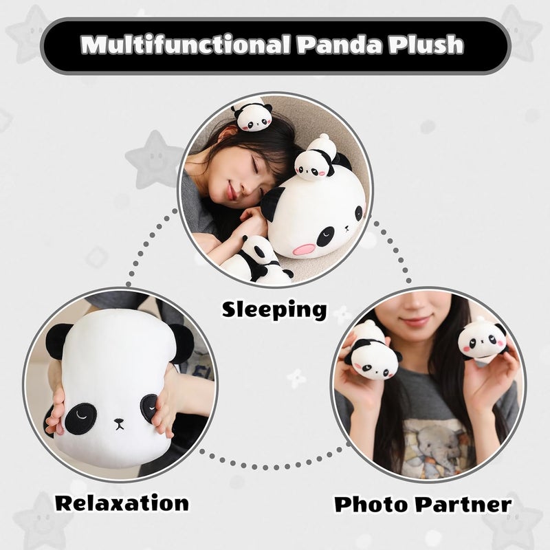 SQEQE Panda Stuffed Animals with Babies Inside Belly - 1 Mommy Stuffed Panda with 4 Cute Babies Plushie Gifts Ideal for Kids and Adults - Image 5
